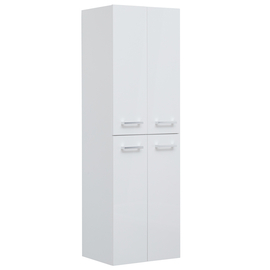 Пенал Dreja, 50 см, 4 дверцы, 4 стеклянные полки, белый глянец, 77.0301W - фото, отзывы, цена